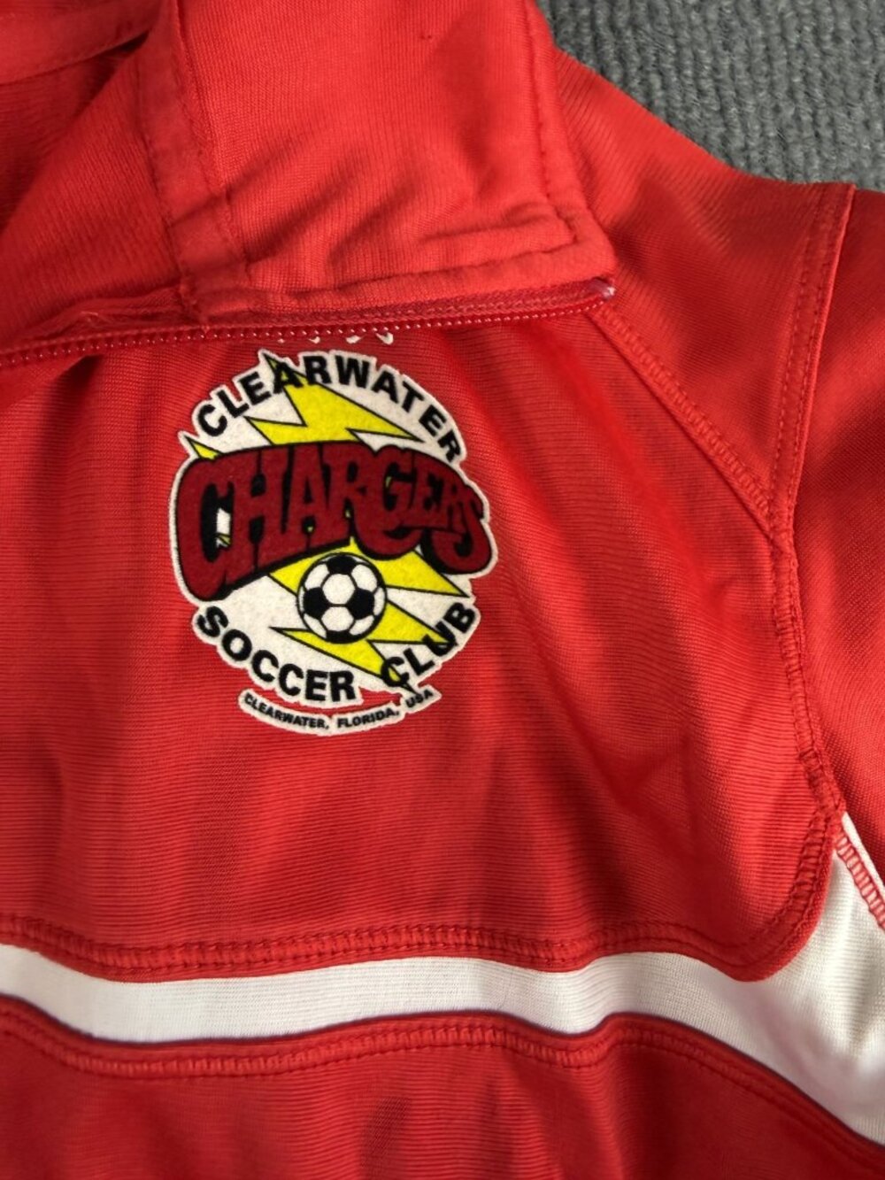 Nike Mens Clearwater Chargers Soccer Club Red Full-Zip Track Jacket L - Picture 4 of 11